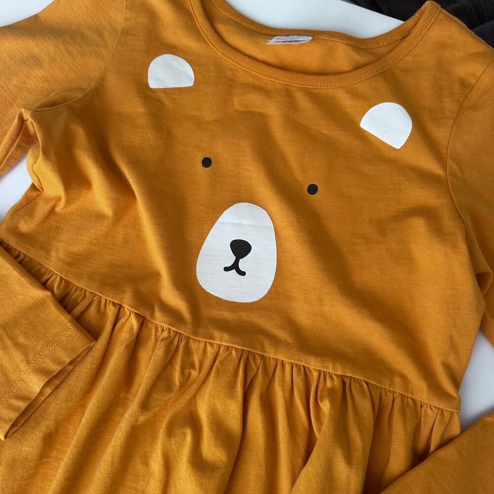 Hanna Andersson Yellow Bear Long Sleeve Dress - Size 10 - Picture 4 of 4